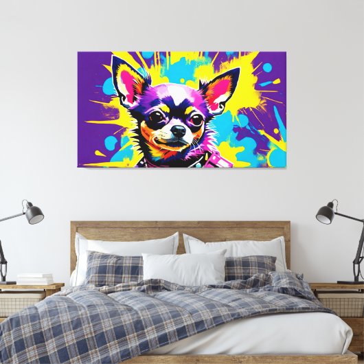 ABSTRACT CHIUAHUA POPKUNST LEINWANDDRUCK (Insitu (Schlafzimmer))