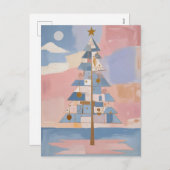 Abstract Christmas Geometry Feiertagspostkarte (Vorne/Hinten)