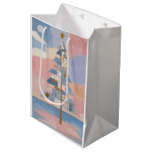 Abstract Christmas Geometry Mittlere Geschenktüte (Vorderseite Schrägansicht)