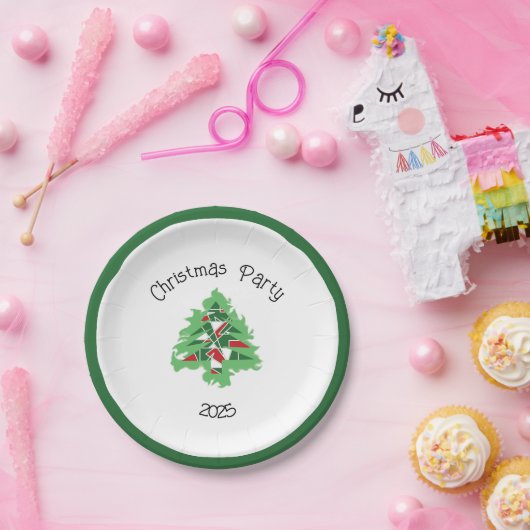 Abstract Christmas Tree Pappteller (Party)