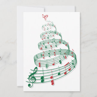 Abstract Christmas tree with music notes Feiertagskarte