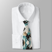 Abstract Circuit Board - Retro Mid Century Modern  Krawatte (Gebunden)