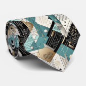 Abstract Circuit Board - Retro Mid Century Modern  Krawatte (Gerollt)