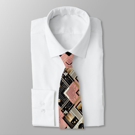 Abstract Circuit Board - Retro Mid Century Modern  Krawatte (Gebunden)