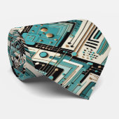Abstract Circuit Board - Retro Mid Century Modern  Krawatte (Gerollt)