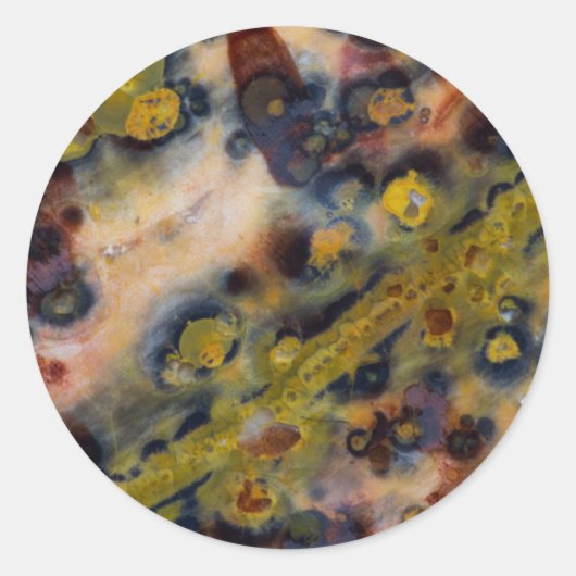 Abstract close up of Ocean Jasper Runder Aufkleber (Vorderseite)
