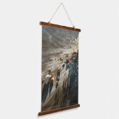 Abstract Coastal Sand Wave Texture Art Wandteppich Mit Holzrahmen (Gewinkelt)