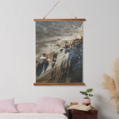 Abstract Coastal Sand Wave Texture Art Wandteppich Mit Holzrahmen (Schlafzimmer)
