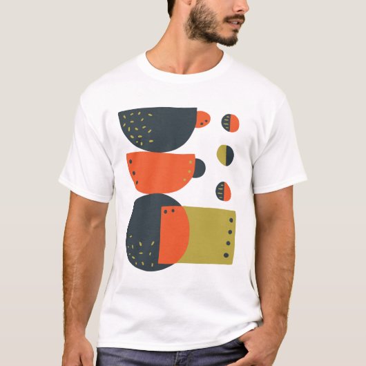 Abstract Coffee Mugs Stacked T-Shirt (Vorderseite)