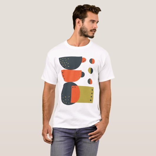 Abstract Coffee Mugs Stacked T-Shirt (Vorne ganz)