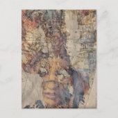 abstract collage with face mixed media postkarte (Vorderseite)