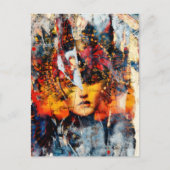 abstract collage with face mixed media postkarte (Vorderseite)
