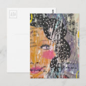 abstract collage with face  postkarte (Vorne/Hinten)