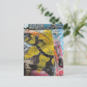 abstract collage yellow sun postkarte (Stehend Vorderseite)