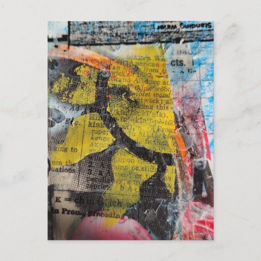 abstract collage yellow sun postkarte (Vorderseite)