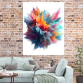 Abstract Color Explosion Contemporary Art Poster