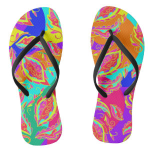 abstract,color,pattern, indian,mandala,pink, badesandalen