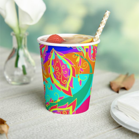 abstract,color,pattern, indian,mandala,pink pappbecher (In Situ)