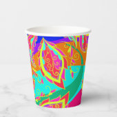 abstract,color,pattern, indian,mandala,pink pappbecher (Vorderseite)