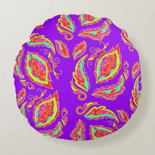 abstract,color,pattern, indian,mandala,purple rundes kissen