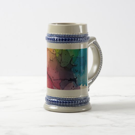 Abstract Color Splash Stein Mug Bierglas (VorderseiteRechts)