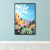 Abstract Colorado Mountains Desert Cactus Leinwanddruck (Insitu (Holzboden))