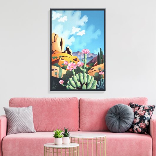 Abstract Colorado Mountains Desert Cactus Leinwanddruck (Insitu (Wohnzimmer))