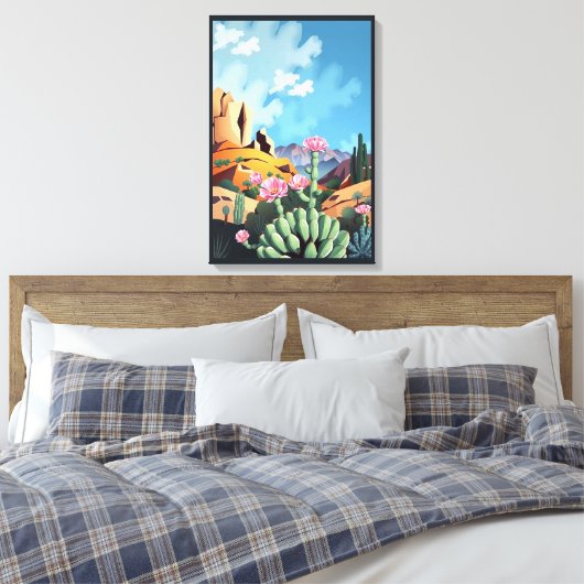 Abstract Colorado Mountains Desert Cactus Leinwanddruck (Insitu (Schlafzimmer))