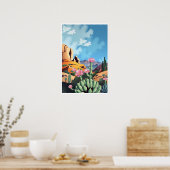 Abstract Colorado Mountains Desert Cactus Poster (Küche)