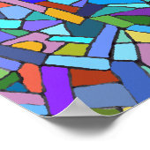 Abstract Colorful Blue Mosaic Pattern Poster (Ecke)