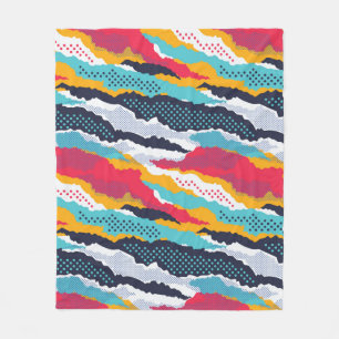 Abstract colorful camouflage wallpaper with polka fleecedecke