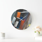 Abstract Colorful Cityscape Große Wanduhr (Zuhause)