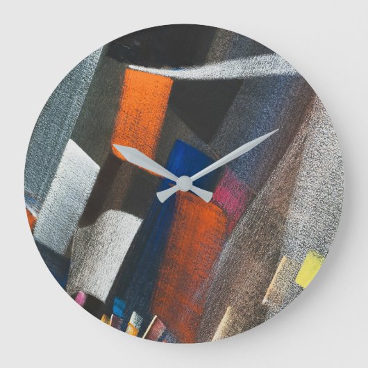 Abstract Colorful Cityscape Große Wanduhr (Vorderseite)