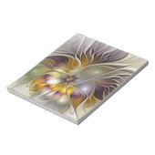 Abstract Colorful Fantasy Flower Modern Fractal Notizblock (Rotiert)