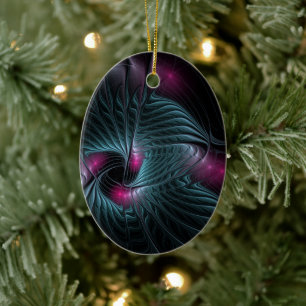 Abstract Colorful Fantasy Fractal Keramik Ornament