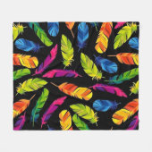 Abstract colorful feather explosion fleecedecke (Vorderseite (Horizontal))