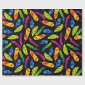 Abstract colorful feather explosion geschenkpapier (Flach)