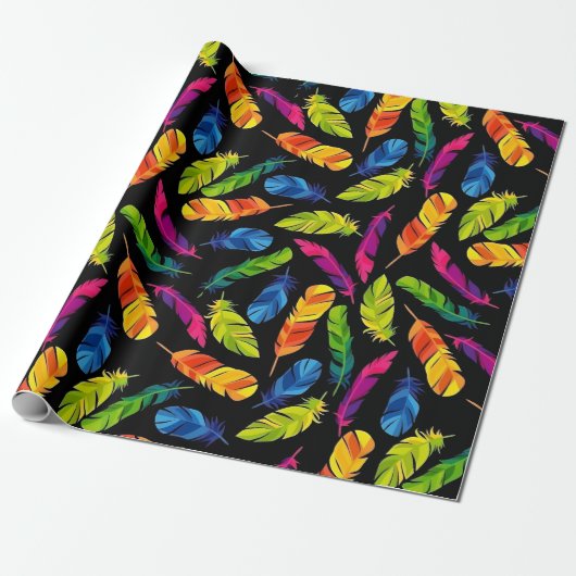 Abstract colorful feather explosion geschenkpapier (Ungerollt)