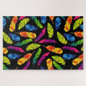 Abstract colorful feather explosion puzzle (Horizontal)