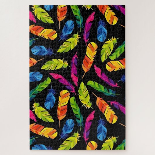 Abstract colorful feather explosion puzzle (Vertikal)