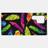 Abstract colorful feather explosion samsung galaxy hülle (Rückseite (Horizontal))