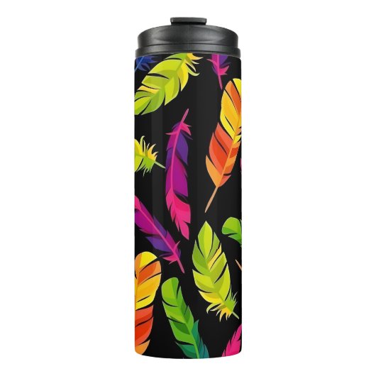 Abstract colorful feather explosion thermosbecher (Vorderseite)