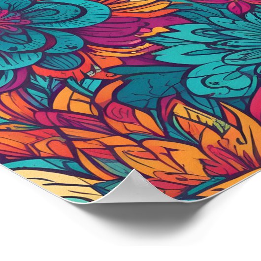 Abstract colorful flowers poster (Ecke)