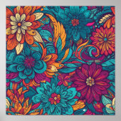 Abstract colorful flowers poster (Vorne)