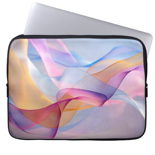 Abstract Colorful Flowing Ribbons Laptopschutzhülle (Vorderseite)