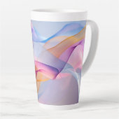 Abstract Colorful Flowing Ribbons Milchtasse (Rechte Ecke)