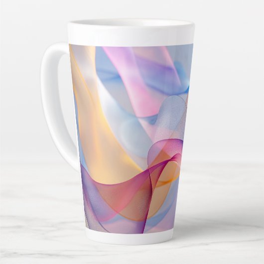 Abstract Colorful Flowing Ribbons Milchtasse (Linke Ecke)