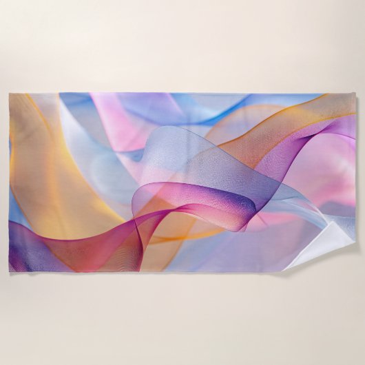 Abstract Colorful Flowing Ribbons Strandtuch (Vorderseite)