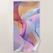 Abstract Colorful Flowing Ribbons Strandtuch (Vorderseite)