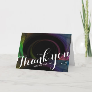 Abstract Colorful Light | WEDDING THANK YOU CARD Dankeskarte